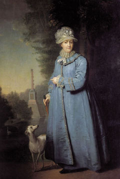 Catherine Alekseevna II of Russia and her sighthound